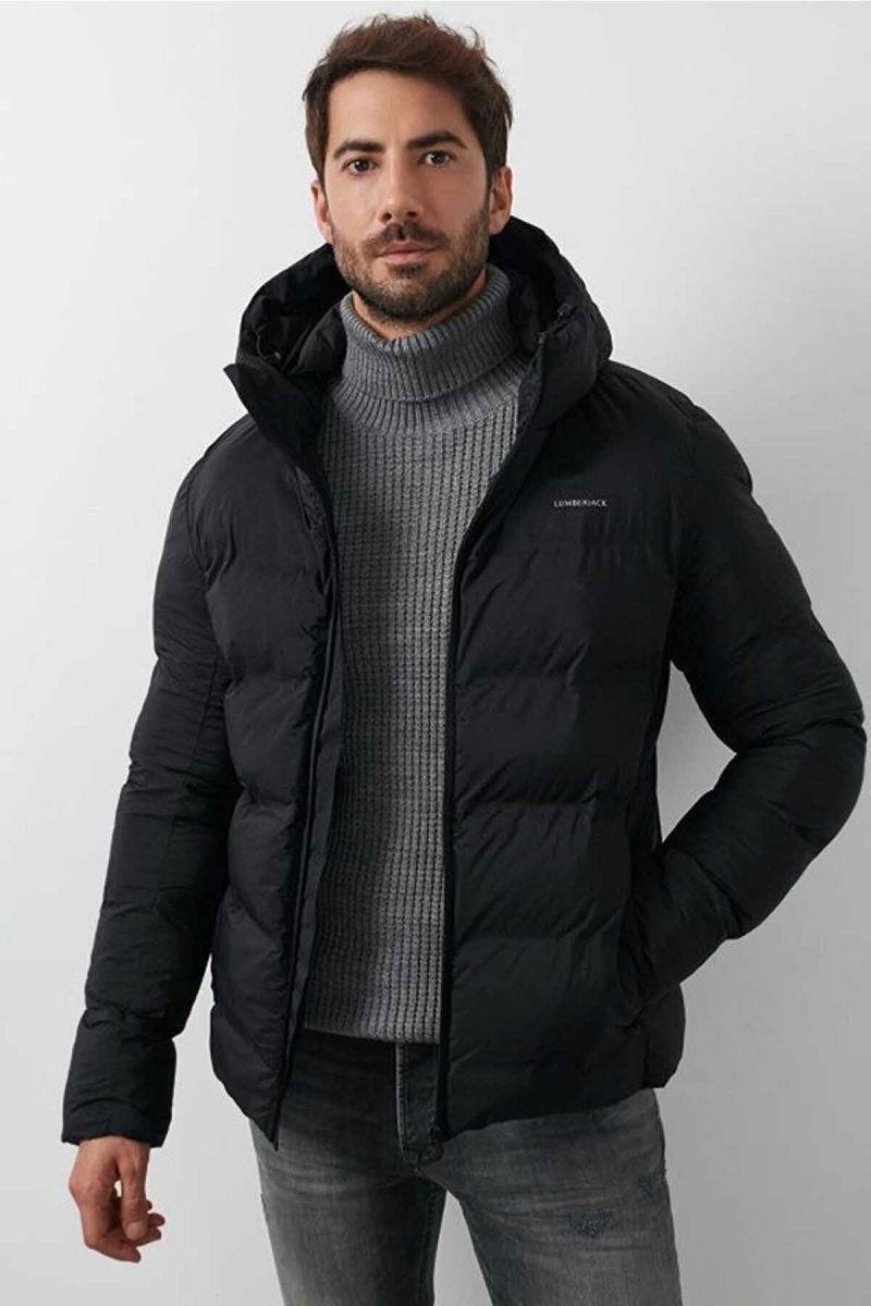 Lumberjack Erkek Nolan Coat Kapüşonlu Mont 6625530 Siyah - 2