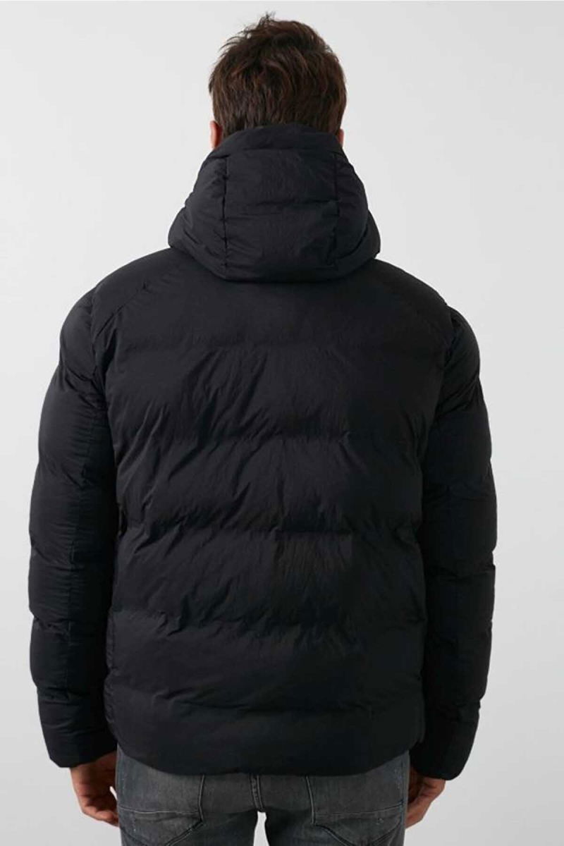 Lumberjack Erkek Nolan Coat Kapüşonlu Mont 6625530 Siyah - 5