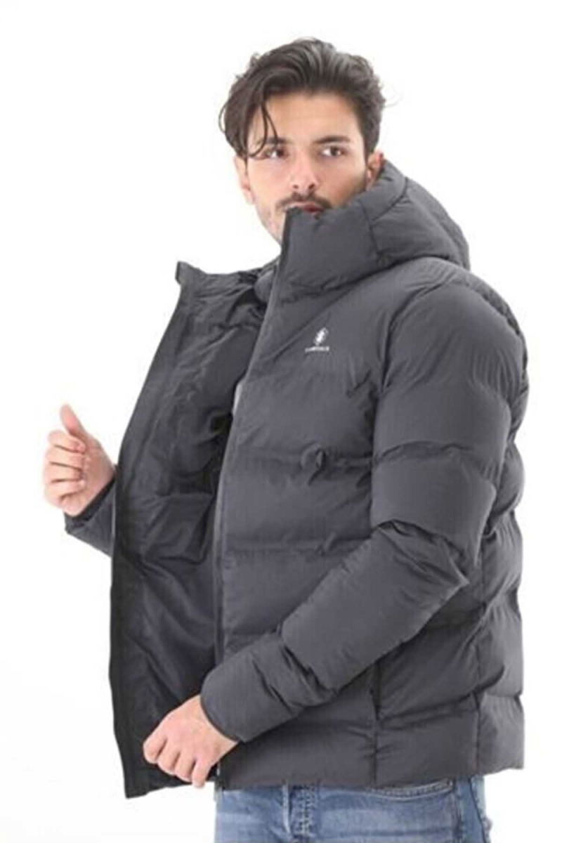 Lumberjack Erkek Nolan Coat Kapüşonlu Mont 6625616 Koyu Gri - 3