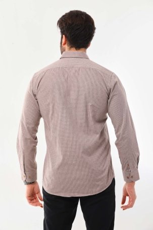 Marisso Erkek Cep Detaylı Uzun Kol %100 Pamuk Gömlek 19ASM Bej - 4
