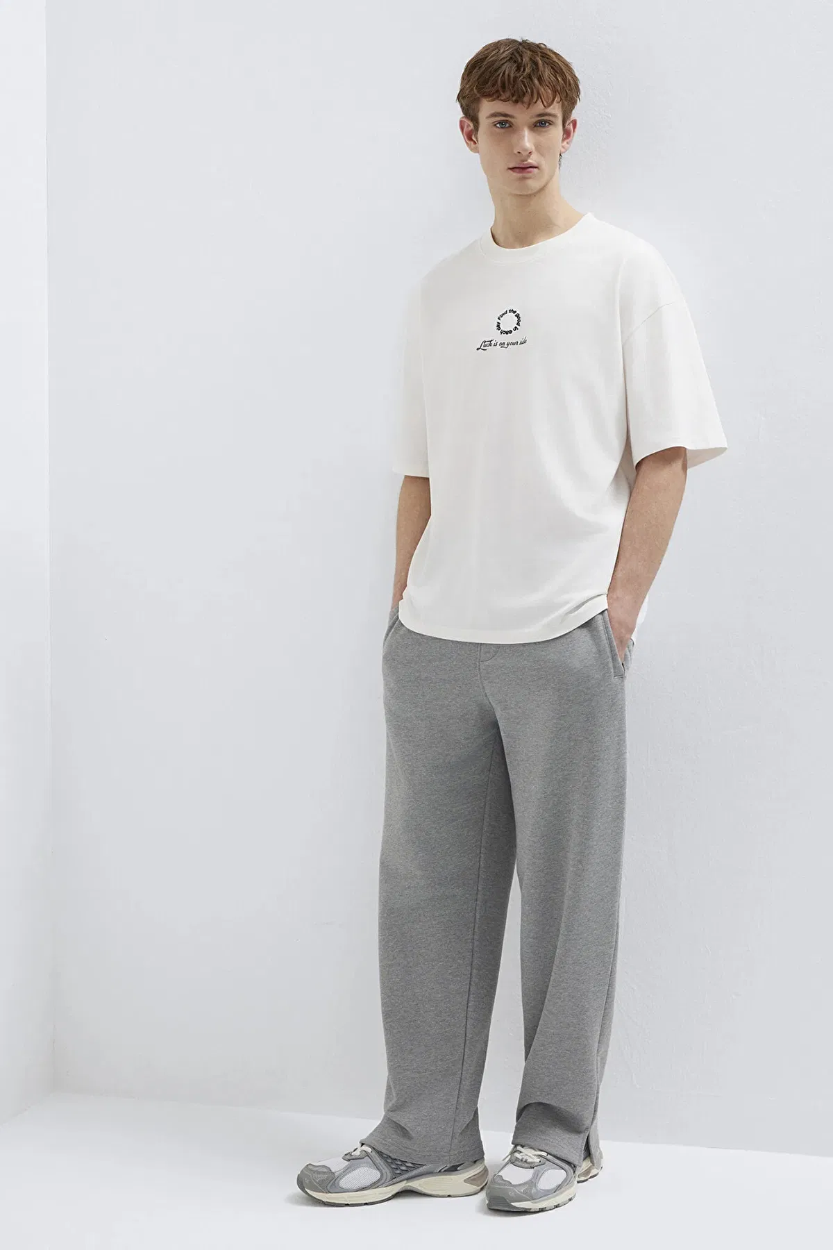 Mavi Erkek Basic Pamuklu Eşofman Altı M0010462 Gri Melanj - 1