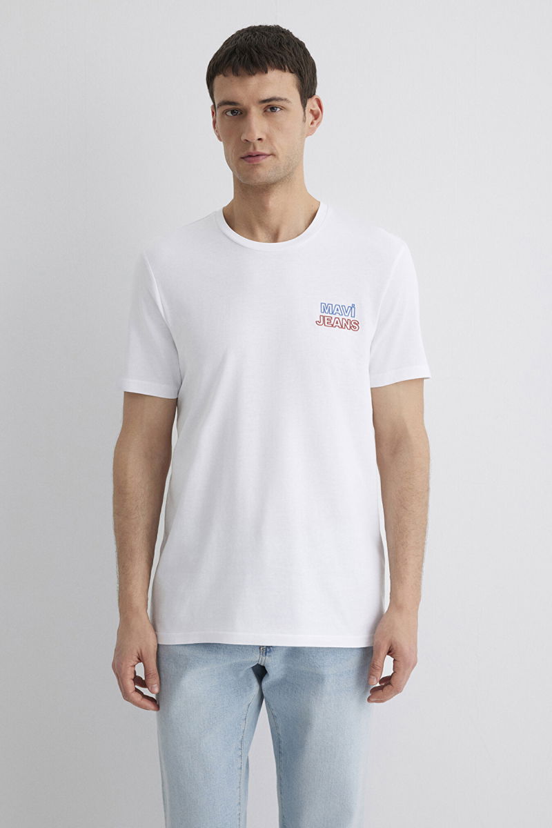 Mavi Erkek Baskılı Kısa Kollu T-Shirt M066841 Beyaz - 4