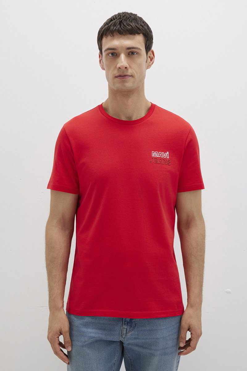 Mavi Erkek Baskılı Kısa Kollu T-Shirt M066841 Kırmızı - 3