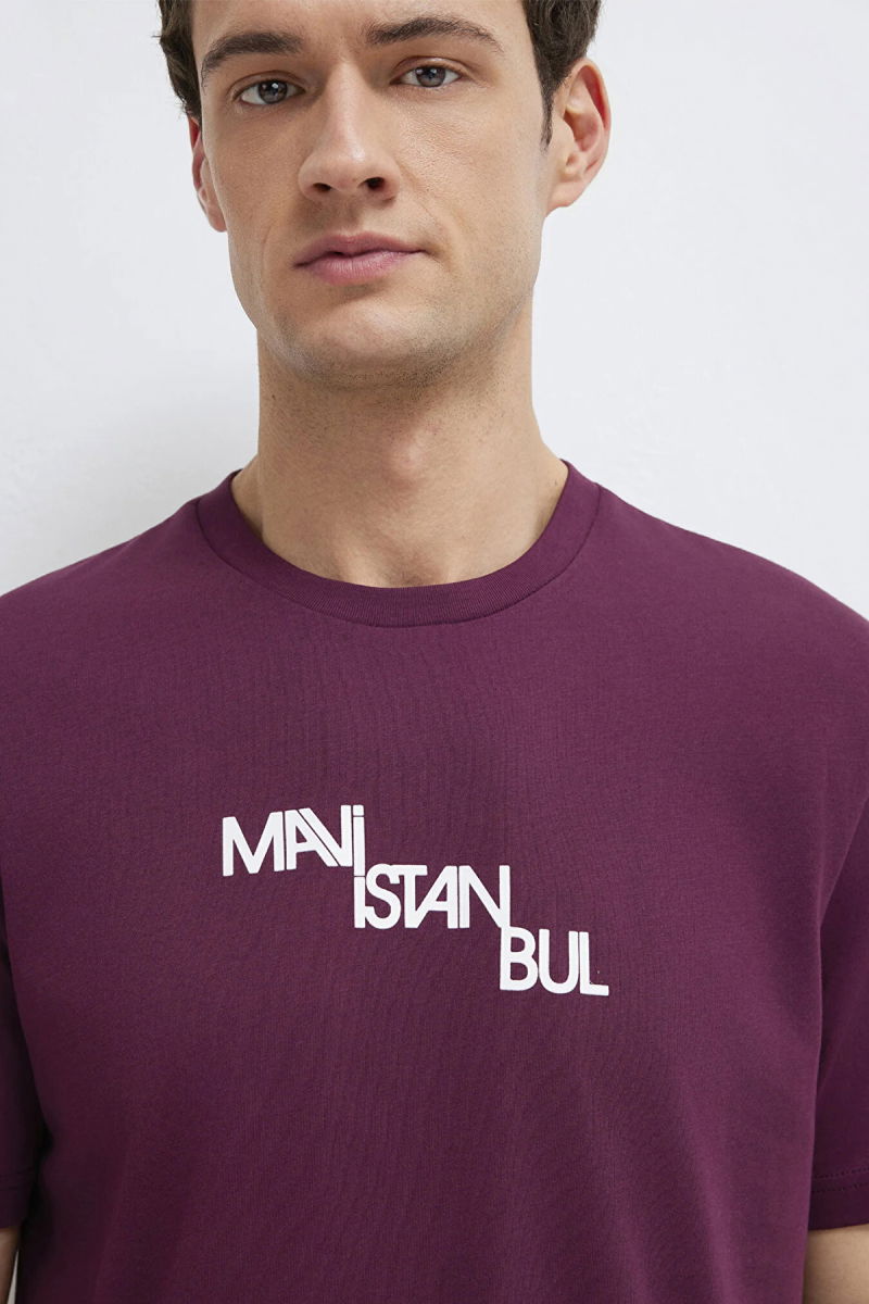 Mavi Erkek Baskılı T-Shirt M0612274 Koyu Şarap - 3