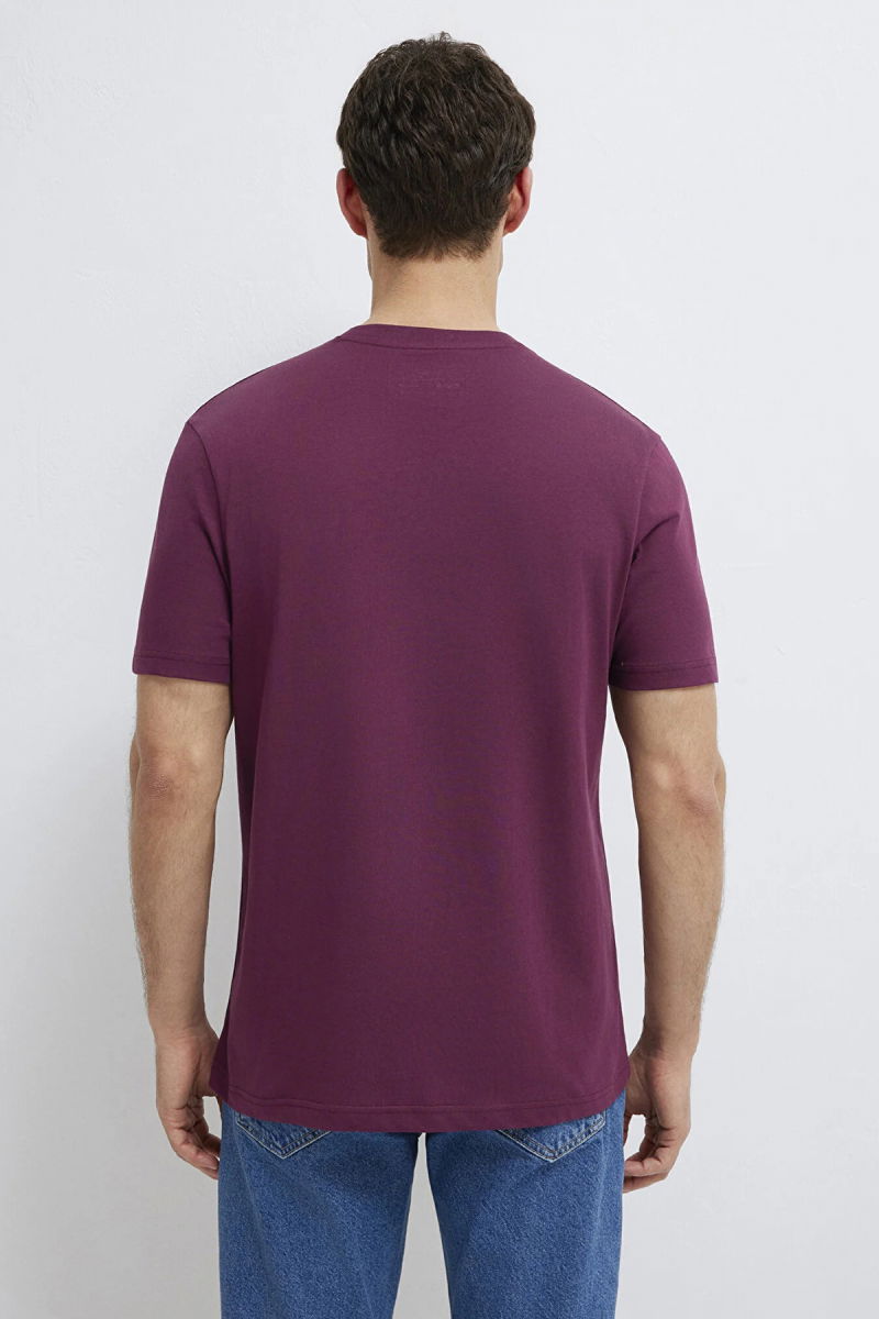 Mavi Erkek Baskılı T-Shirt M0612274 Koyu Şarap - 5