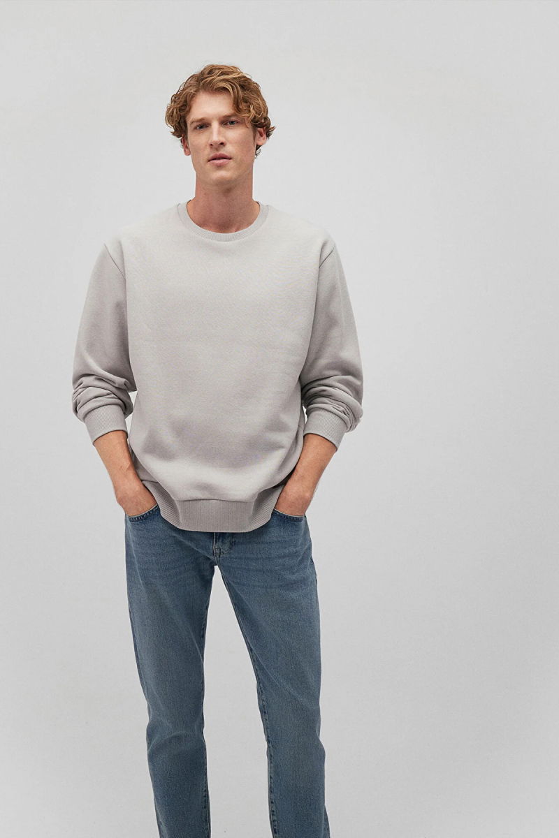 Mavi Erkek Bisiklet Yaka Basic Sweatshirt M0S10276-81582 Gri - 1