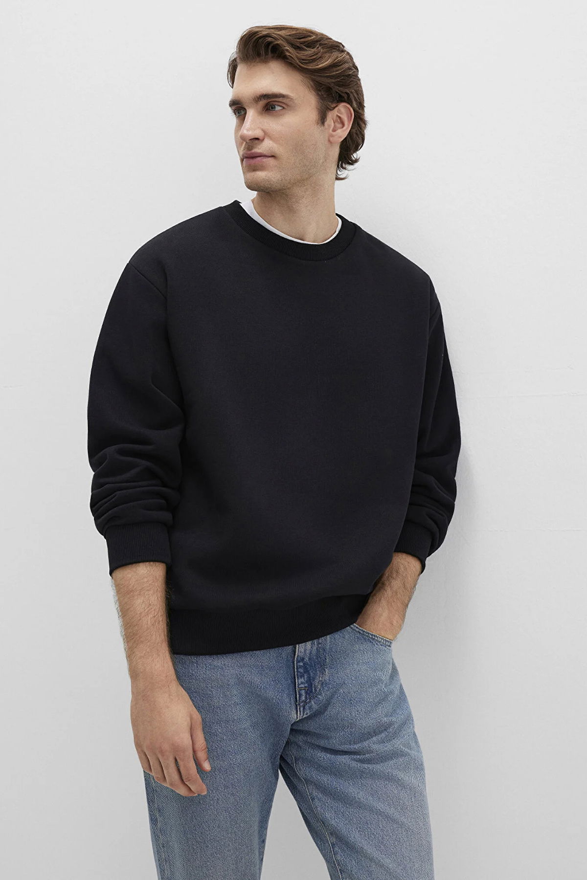 Mavi Erkek Bisiklet Yaka Basic Sweatshirt M0S10276-900 Siyah - 2