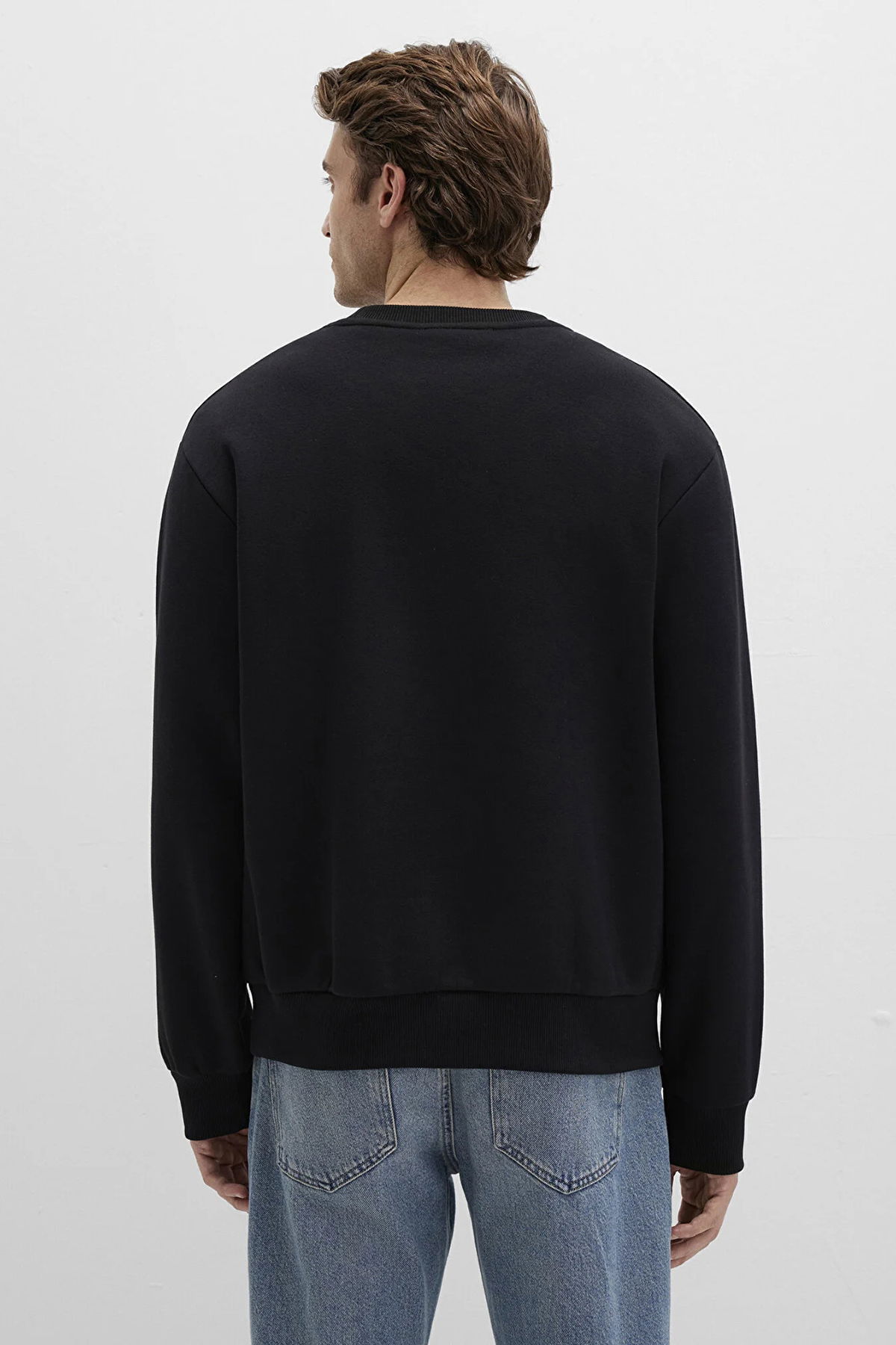 Mavi Erkek Bisiklet Yaka Basic Sweatshirt M0S10276-900 Siyah - 4