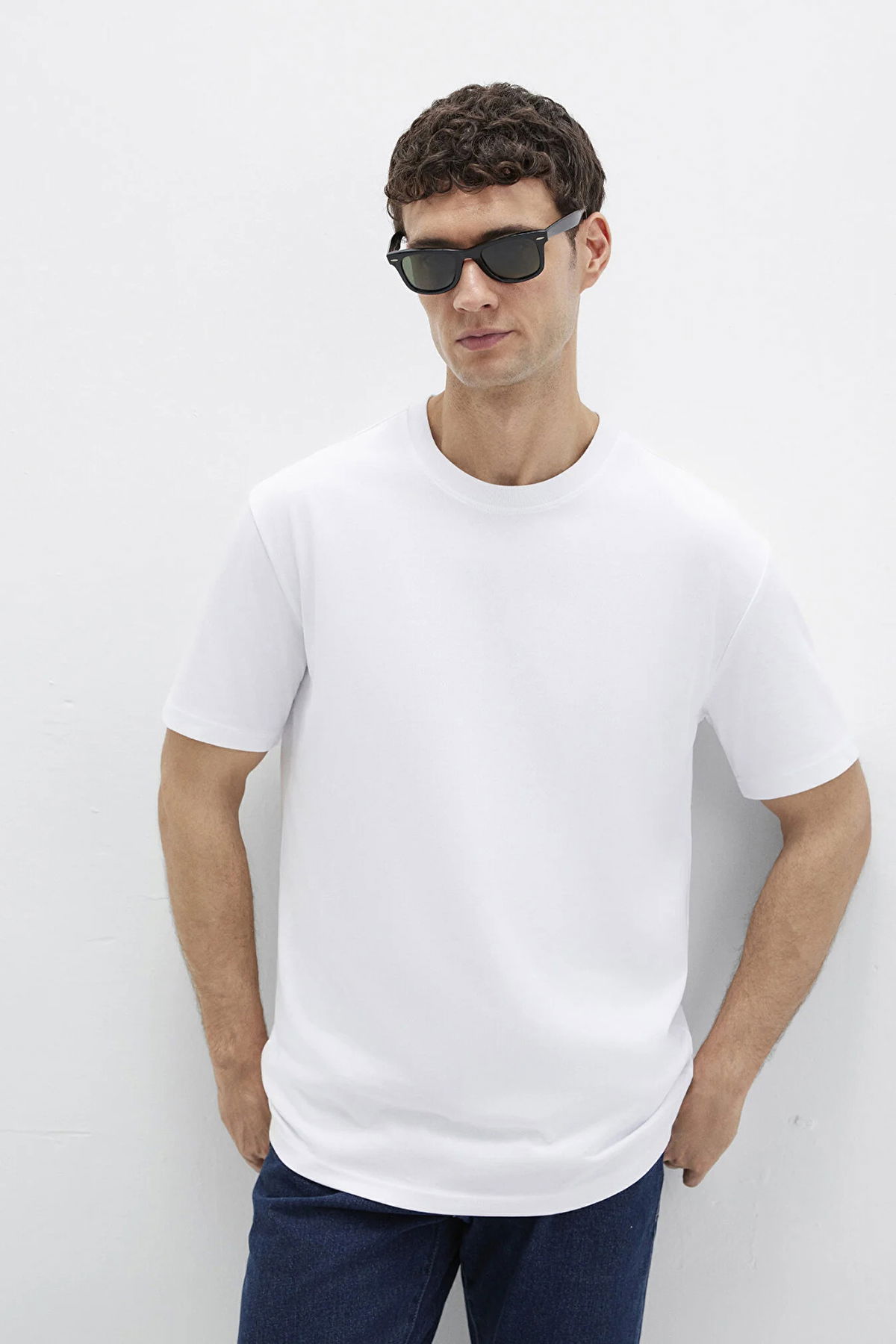 Mavi Erkek Bisiklet Yaka Basic T-Shirt M0611596 Beyaz - 1