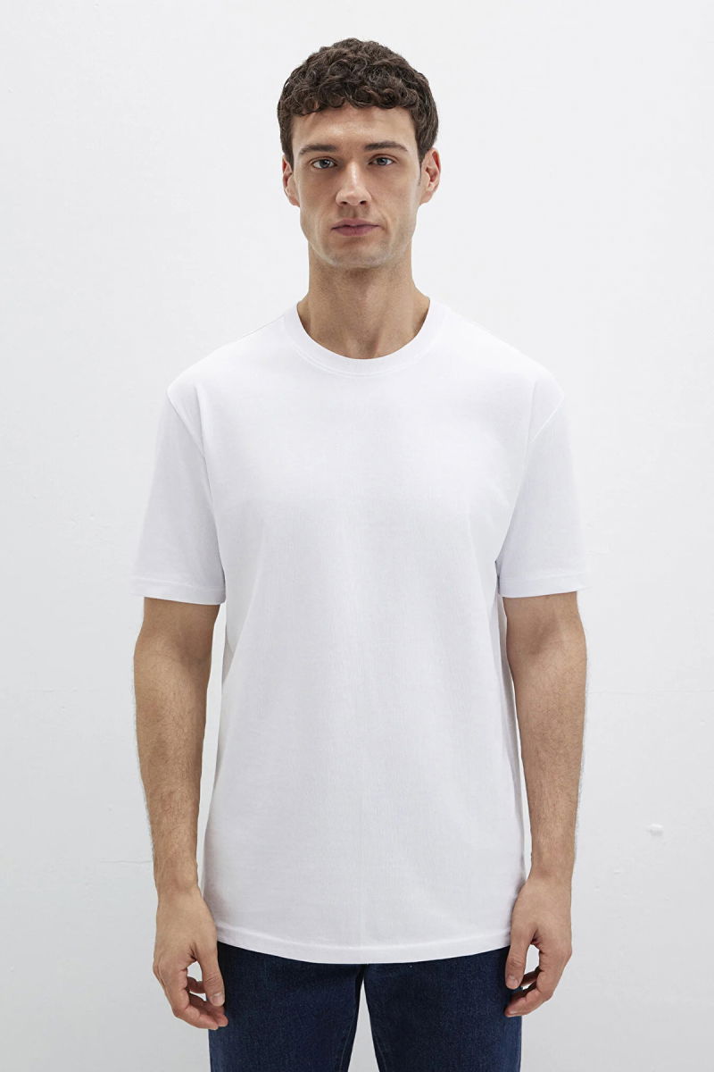 Mavi Erkek Bisiklet Yaka Basic T-Shirt M0611596 Beyaz - 3