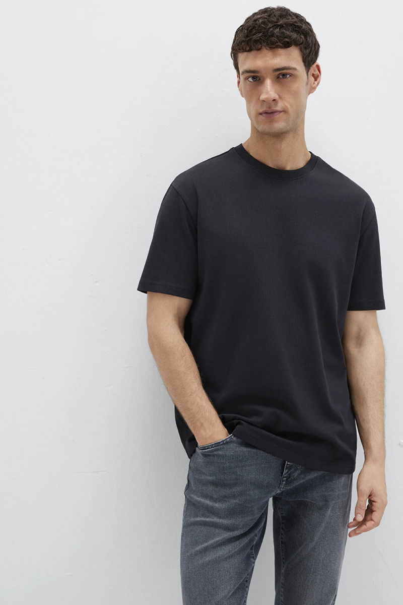 Mavi Erkek Bisiklet Yaka Basic T-Shirt M0611596 Siyah - 2