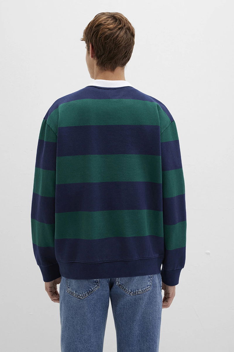 Mavi Erkek Blok Renkli Polo Yaka Sweatshirt M0S10491 Lacivert - 5