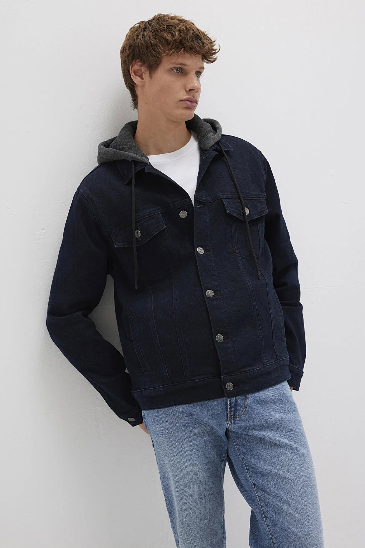 Mavi Erkek Brandon 90s Kapüşonlu Jean Ceket M0112808 Mürekkep Mavisi - 2