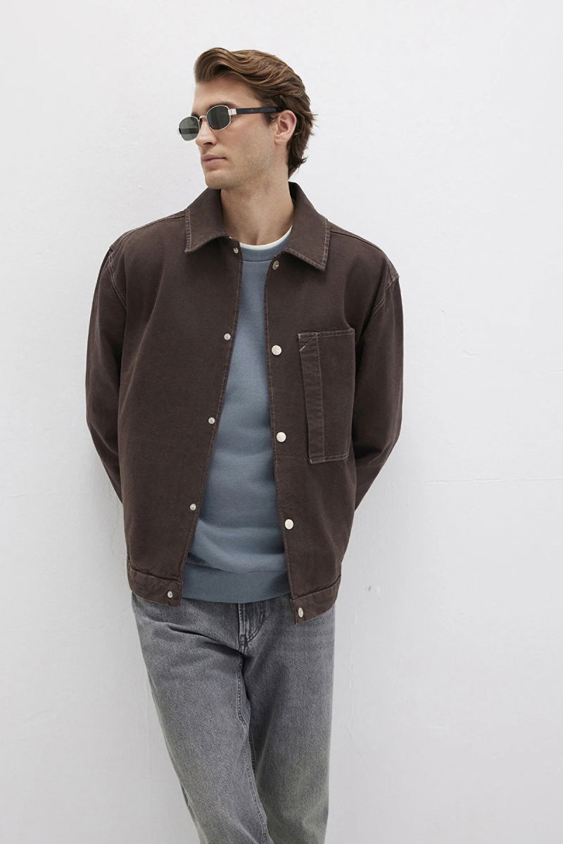 Mavi Erkek Cep Detaylı Gömlek M0211779 Kahverengi - 2