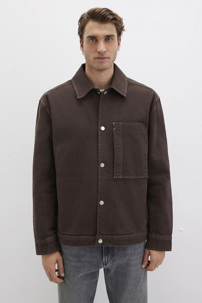 Mavi Erkek Cep Detaylı Gömlek M0211779 Kahverengi - 3