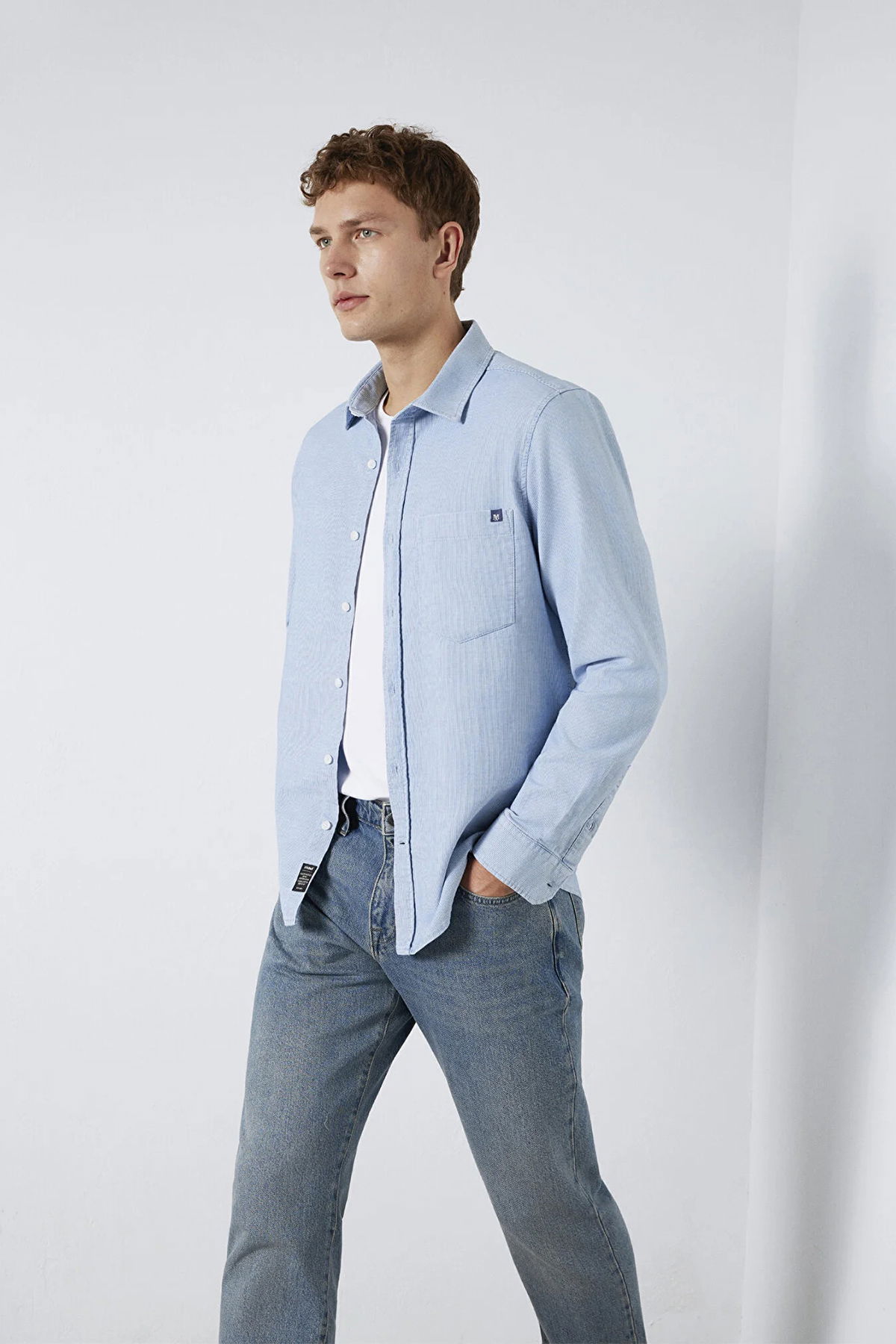 Mavi Erkek Çizgili Gömlek M0211852 Indigo - 2