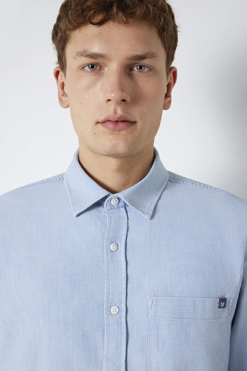 Mavi Erkek Çizgili Gömlek M0211852 Indigo - 4