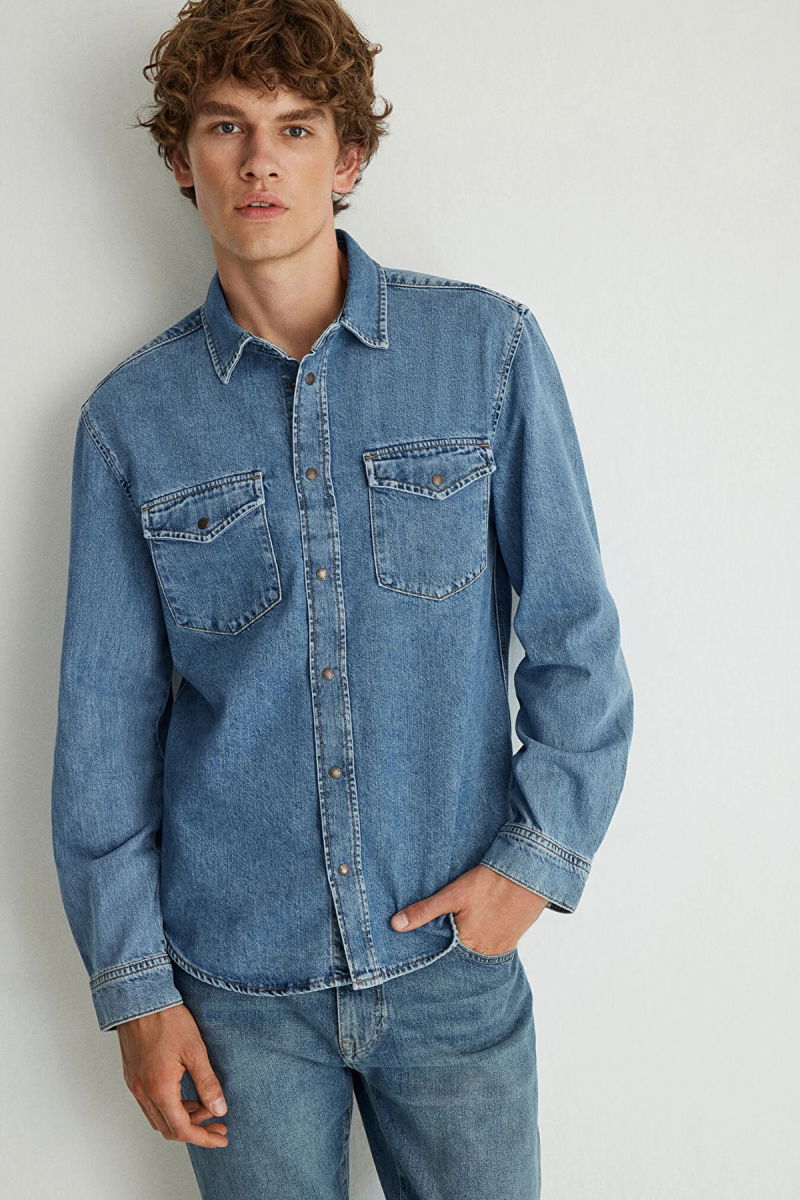 Mavi Erkek Denim Jean Gömlek M0210909 Mavi - 1