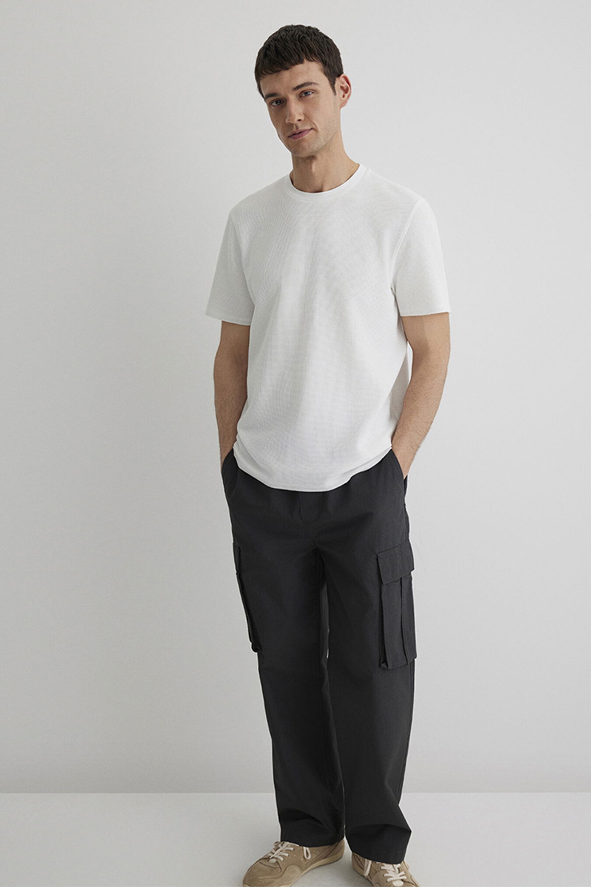 Mavi Erkek Dokulu Basic T-Shirt M0610277 Kırık Beyaz - 2