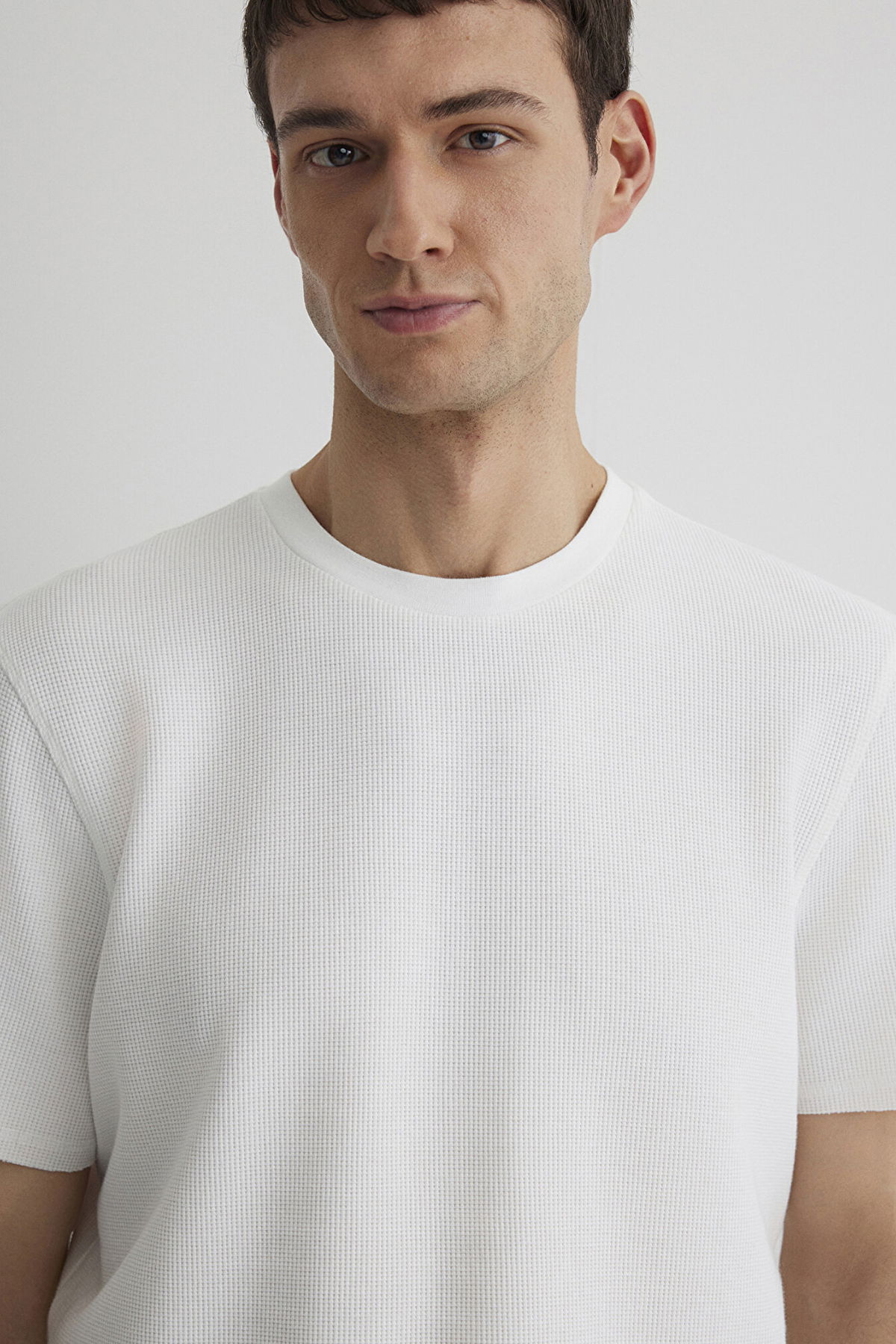 Mavi Erkek Dokulu Basic T-Shirt M0610277 Kırık Beyaz - 3