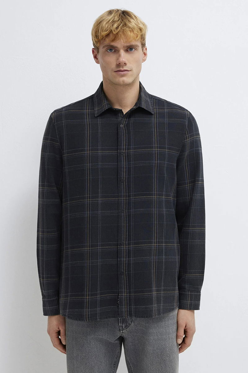 Mavi Erkek Ekoseli %100 Pamuk Gömlek M0210806 Walnut Check - 3