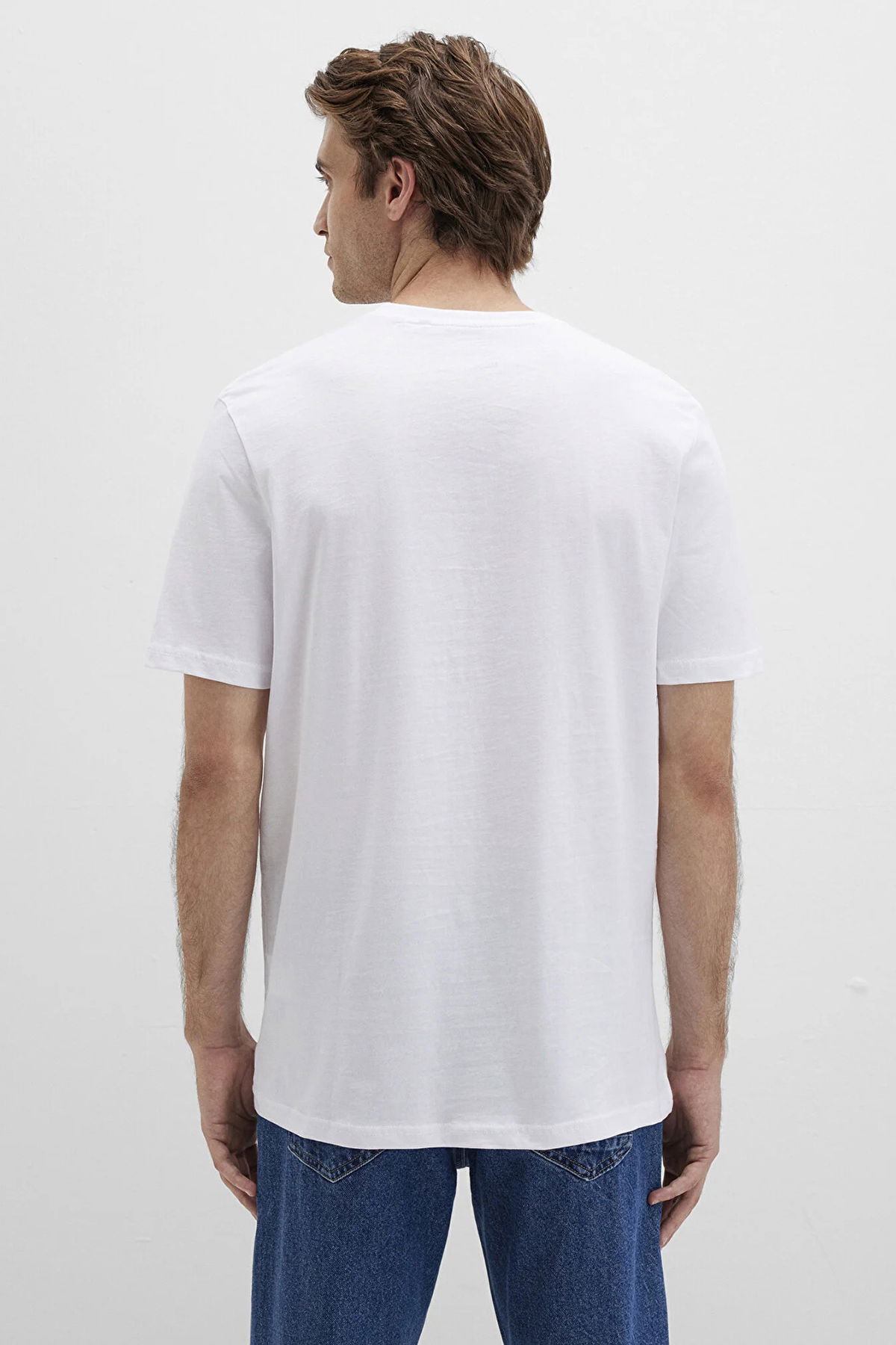 Mavi Erkek İstanbul Baskılı %100 Pamuk T-Shirt M067114 Beyaz - 4