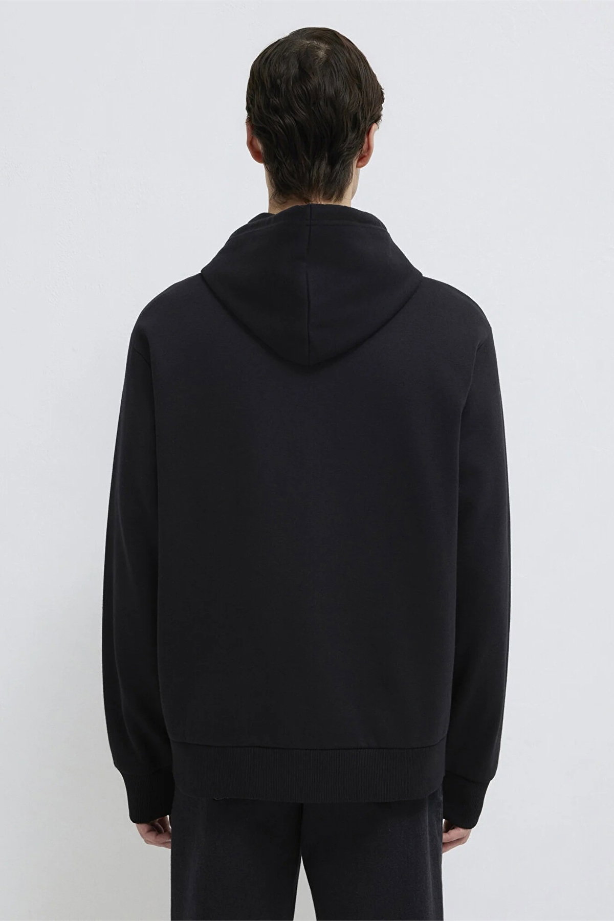 Mavi Erkek Kapüşonlu Fermuarlı Basic Sweatshirt Siyah - 5