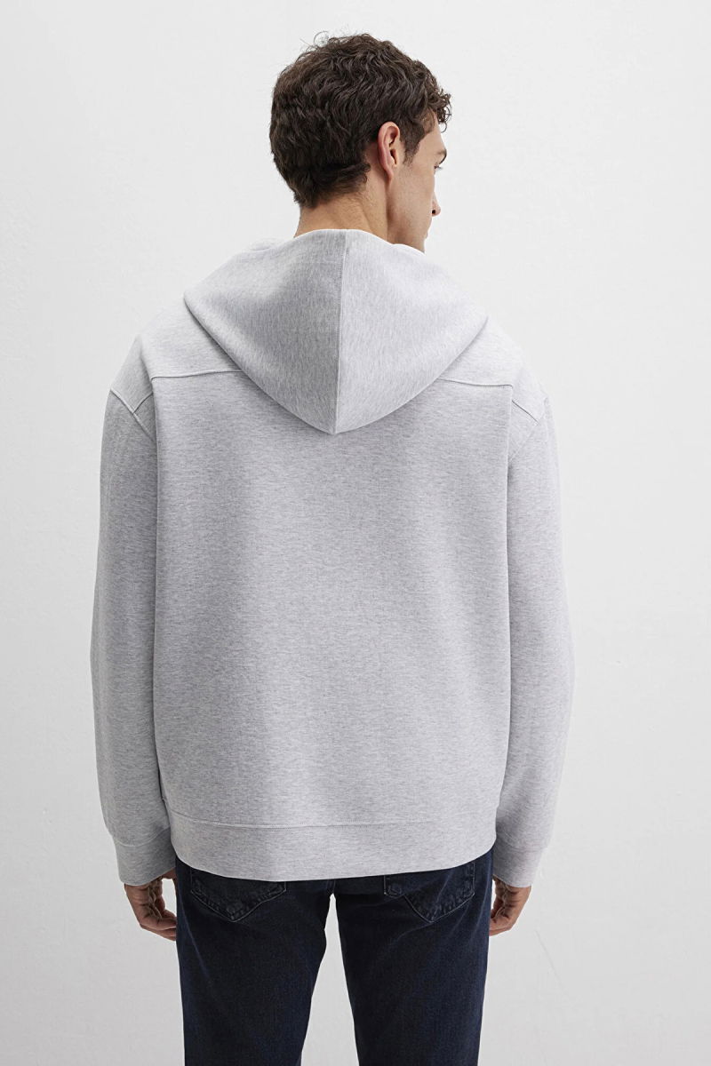 Mavi Erkek Kapüşonlu Fermuarlı Sweatshirt M0S10312 Gri - 4