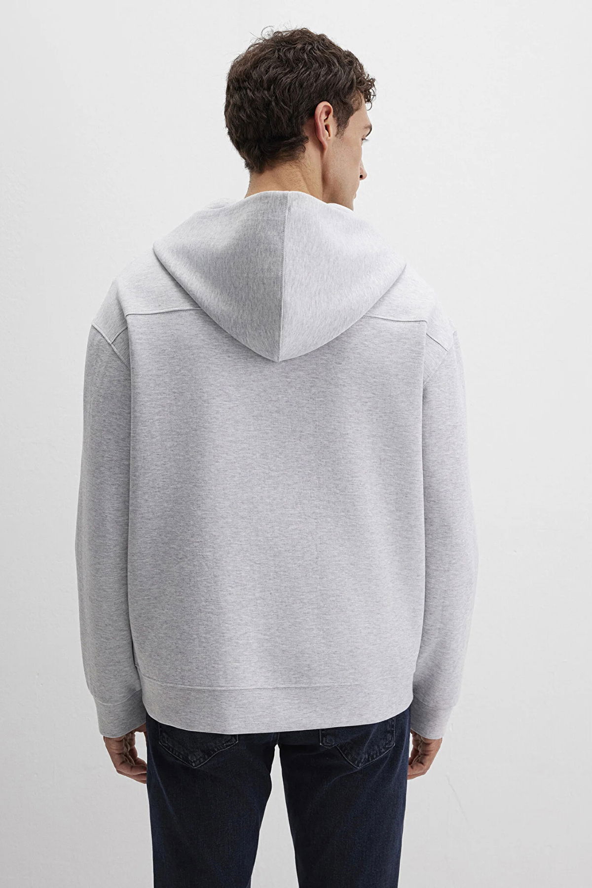 Mavi Erkek Kapüşonlu Fermuarlı Sweatshirt M0S10312 Gri - 4