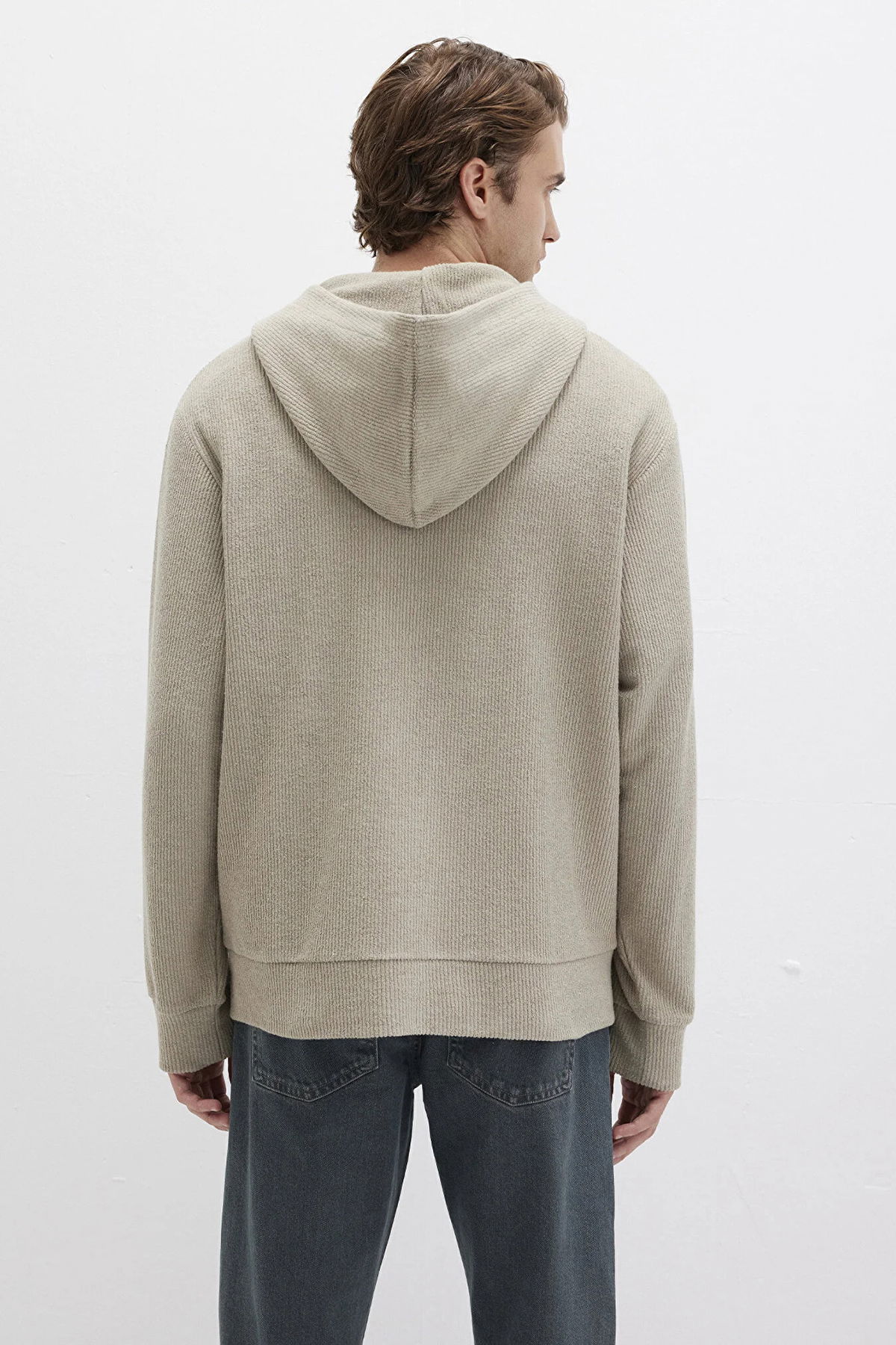 Mavi Erkek Kapüşonlu Fermuarlı Sweatshirt M0S10520 Sis Gri - 5