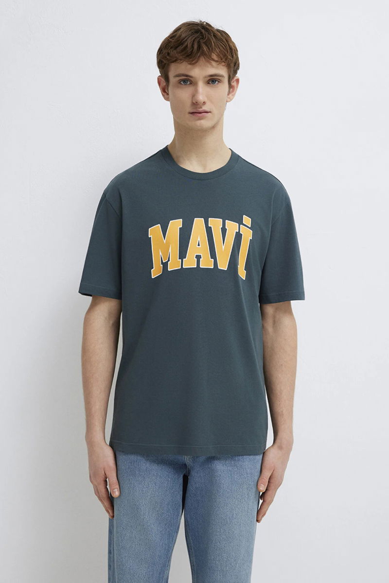 Mavi Erkek Logo Baskılı %100 Pamuk T-Shirt M0611711 Yosun - 3