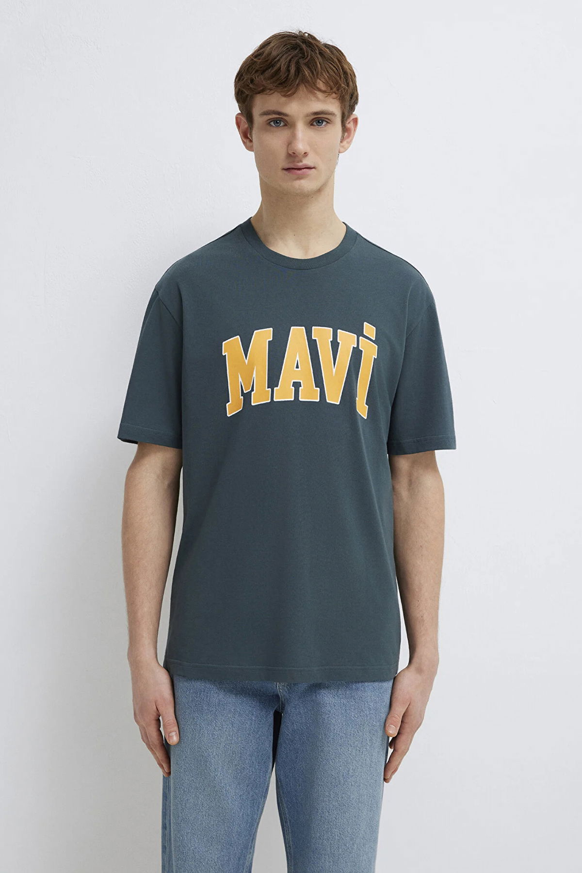 Mavi Erkek Logo Baskılı %100 Pamuk T-Shirt M0611711 Yosun - 3