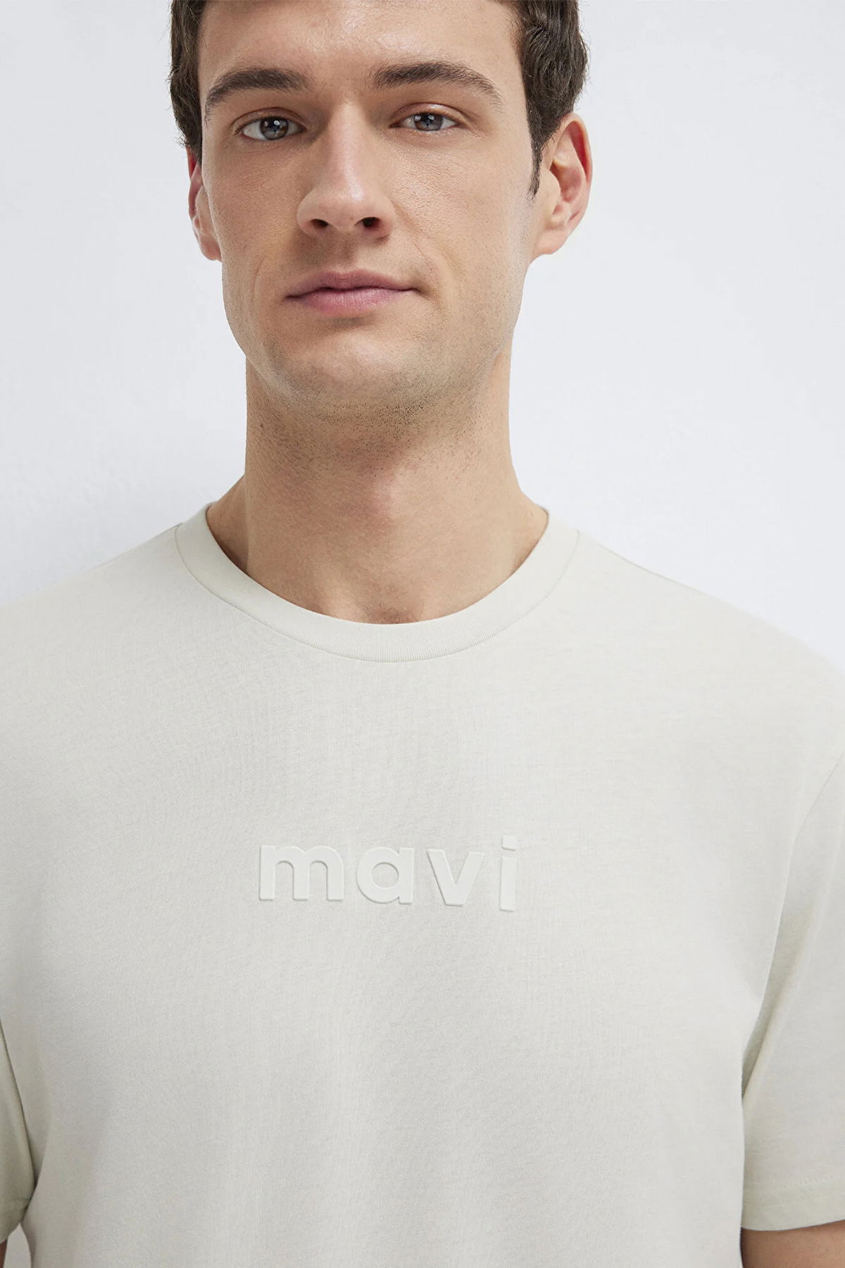 Mavi Erkek Logo Baskılı %100 Pamuk T-Shirt M0612732 Sis Gri - 3