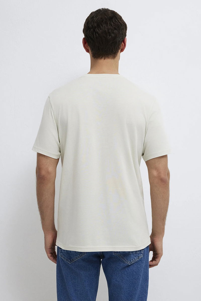 Mavi Erkek Logo Baskılı %100 Pamuk T-Shirt M0612732 Sis Gri - 5