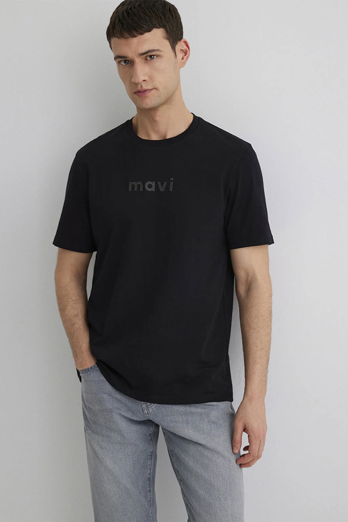 Mavi Erkek Logo Baskılı %100 Pamuk T-Shirt M0612732 Siyah - 1