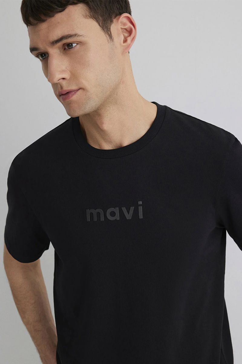 Mavi Erkek Logo Baskılı %100 Pamuk T-Shirt M0612732 Siyah - 2