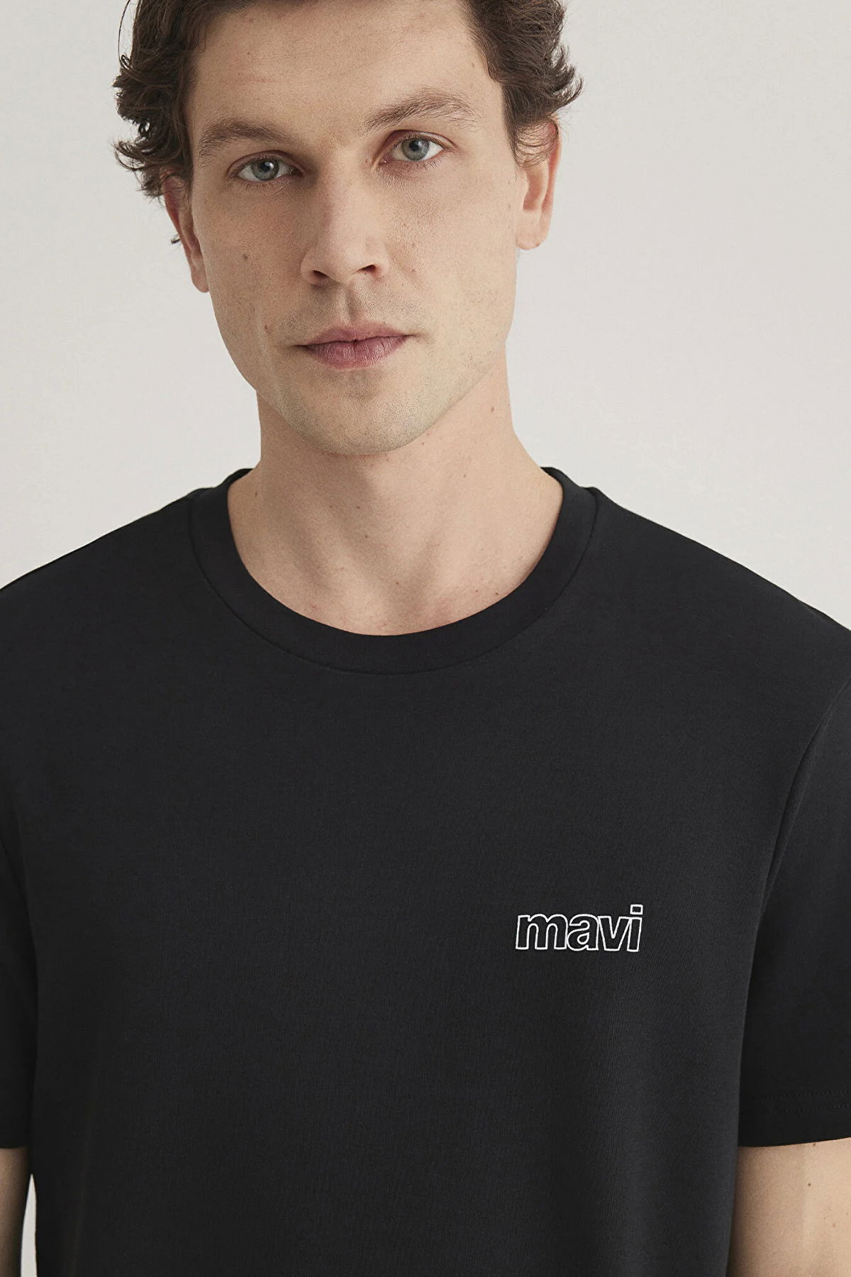 Mavi Erkek Logo Baskılı Bisiklet Yaka %100 Pamuk T-Shirt M0610360-900 Siyah - 3
