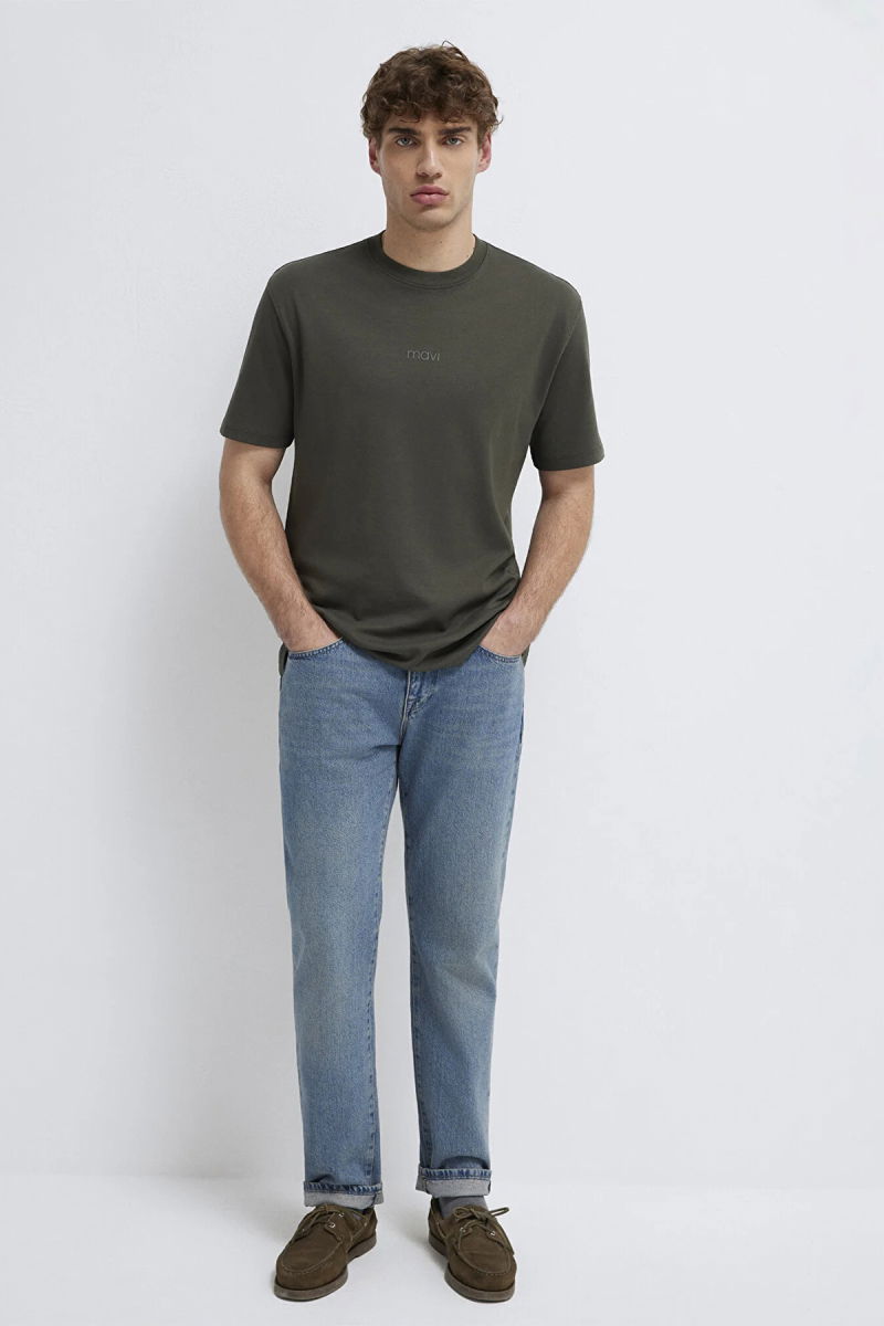 Mavi Erkek Logo Baskılı İnterlok T-Shirt M0613102 Beluga - 2