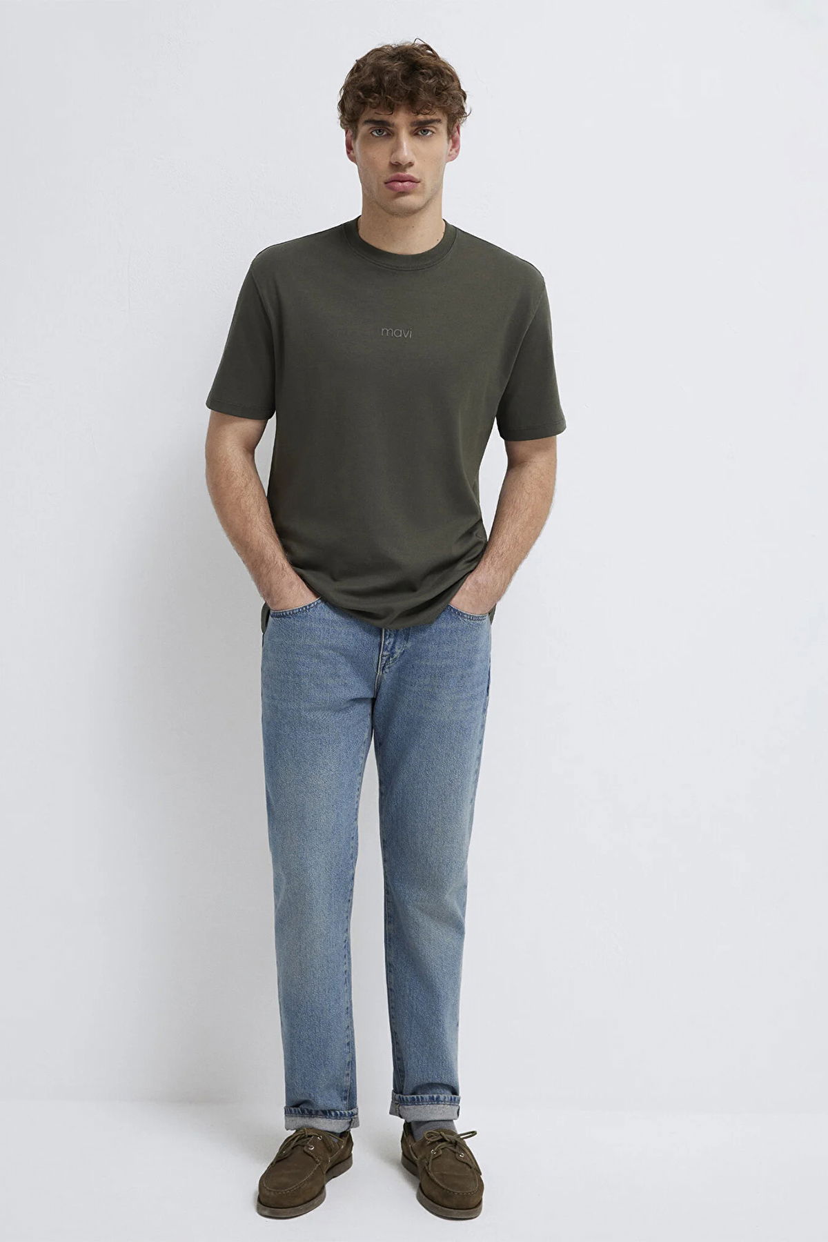 Mavi Erkek Logo Baskılı İnterlok T-Shirt M0613102 Beluga - 2