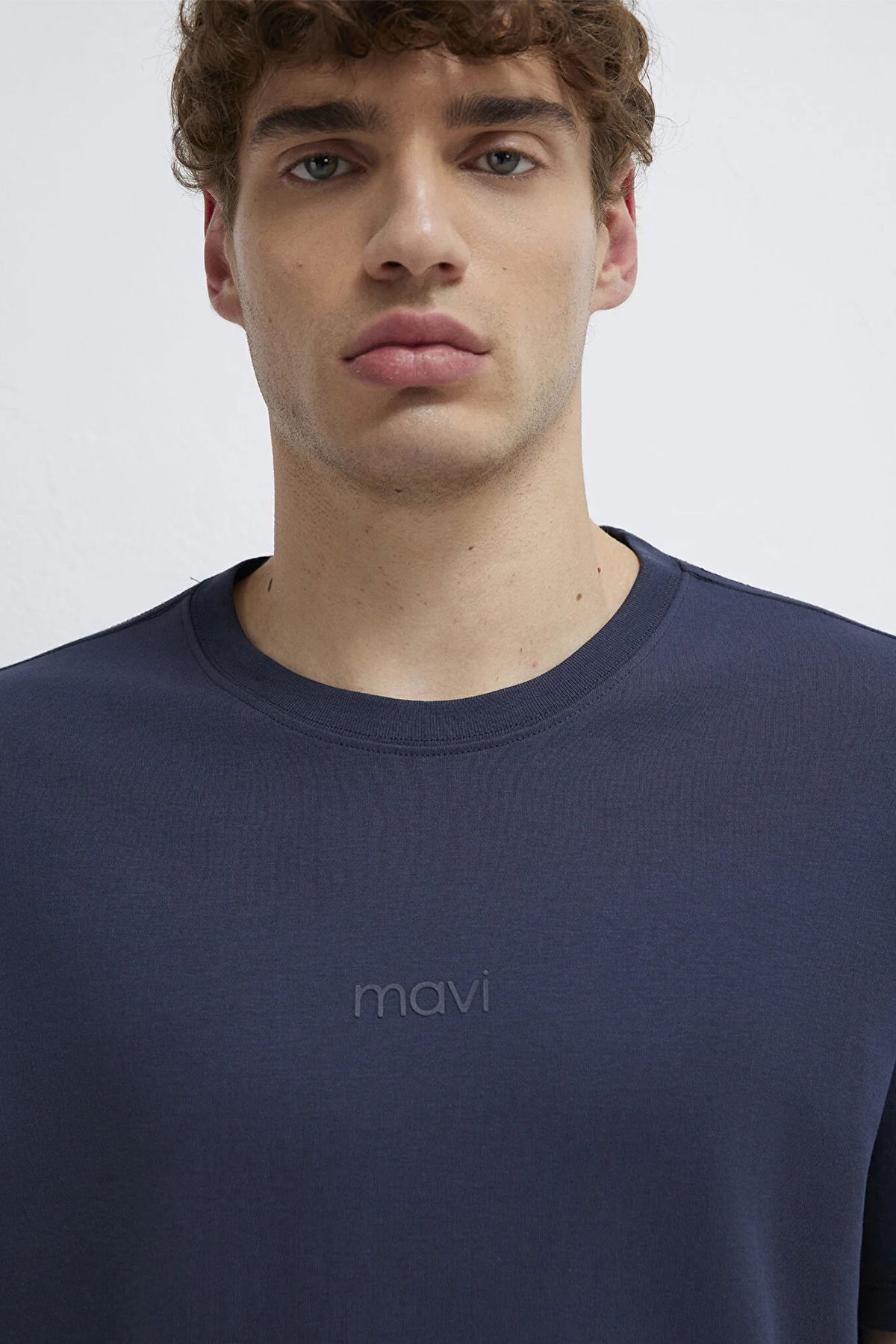 Mavi Erkek Logo Baskılı İnterlok T-Shirt M0613102 Gece Mavisi - 3