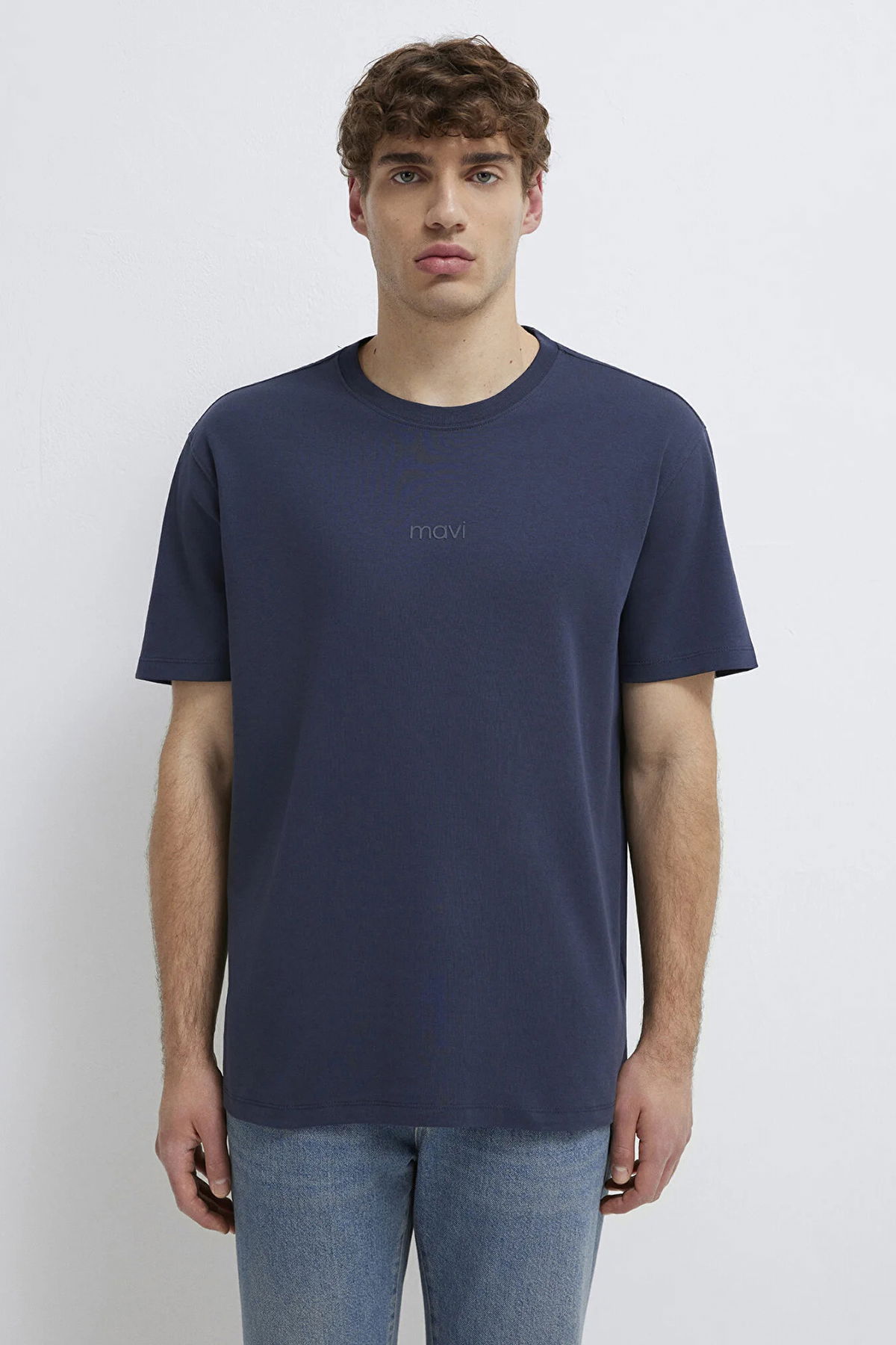 Mavi Erkek Logo Baskılı İnterlok T-Shirt M0613102 Gece Mavisi - 4