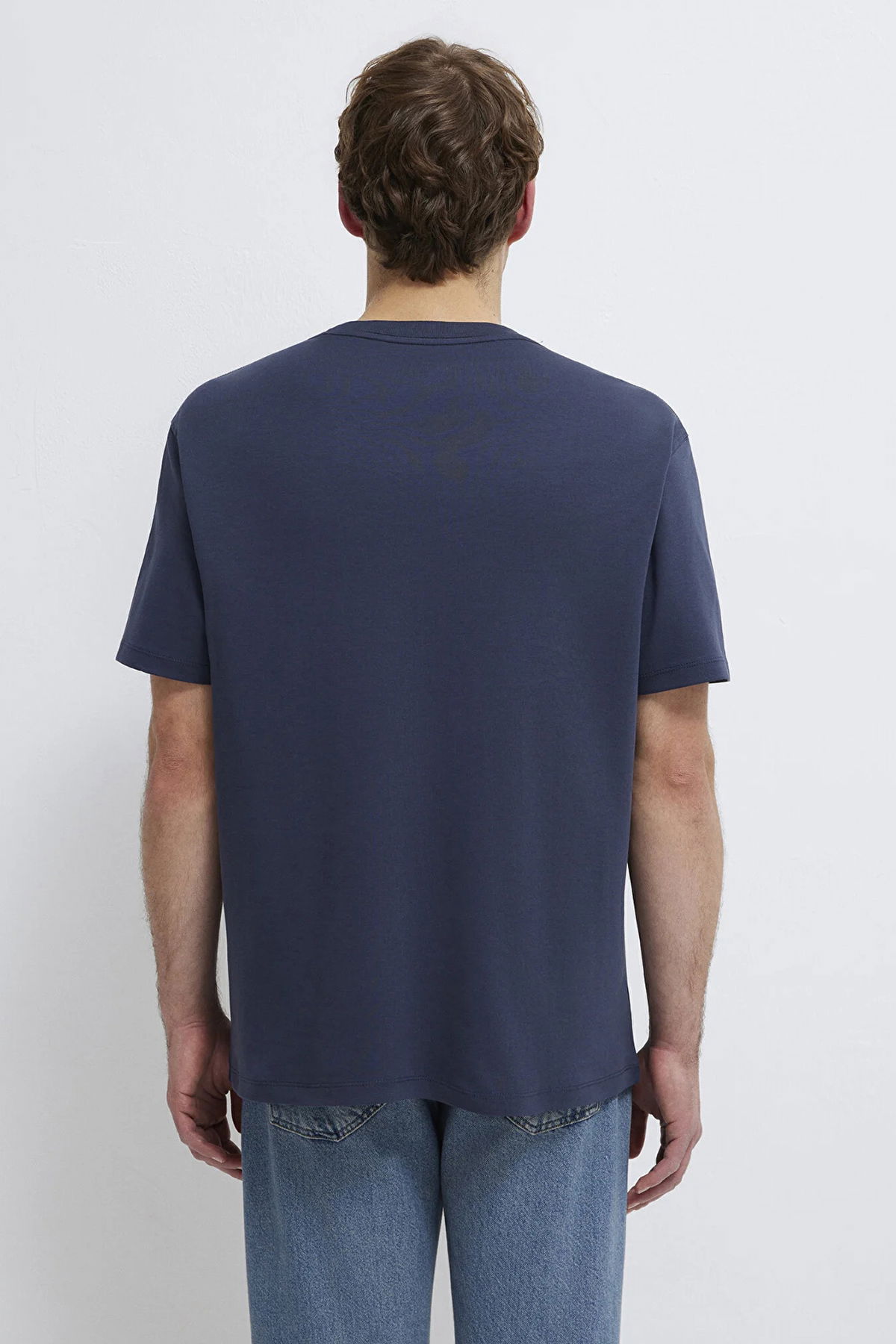 Mavi Erkek Logo Baskılı İnterlok T-Shirt M0613102 Gece Mavisi - 5