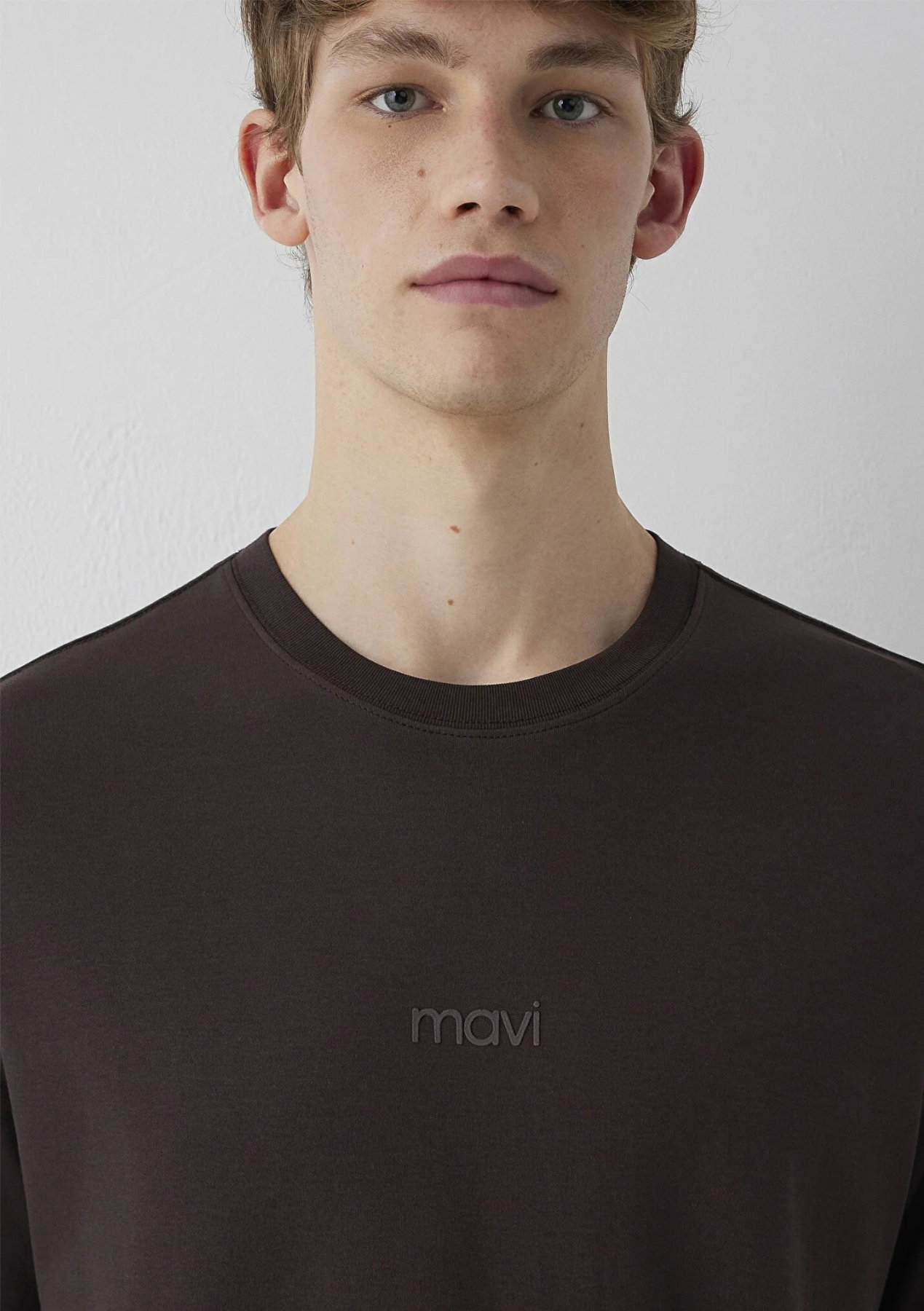 Mavi Erkek Logo Baskılı İnterlok T-Shirt M0613102 Kahverengi - 3