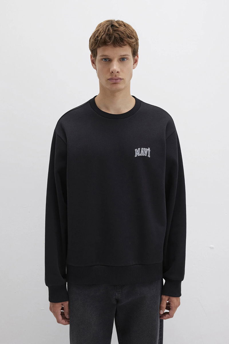 Mavi Erkek Logo Baskılı Sweatshirt M0611716 Siyah - 3