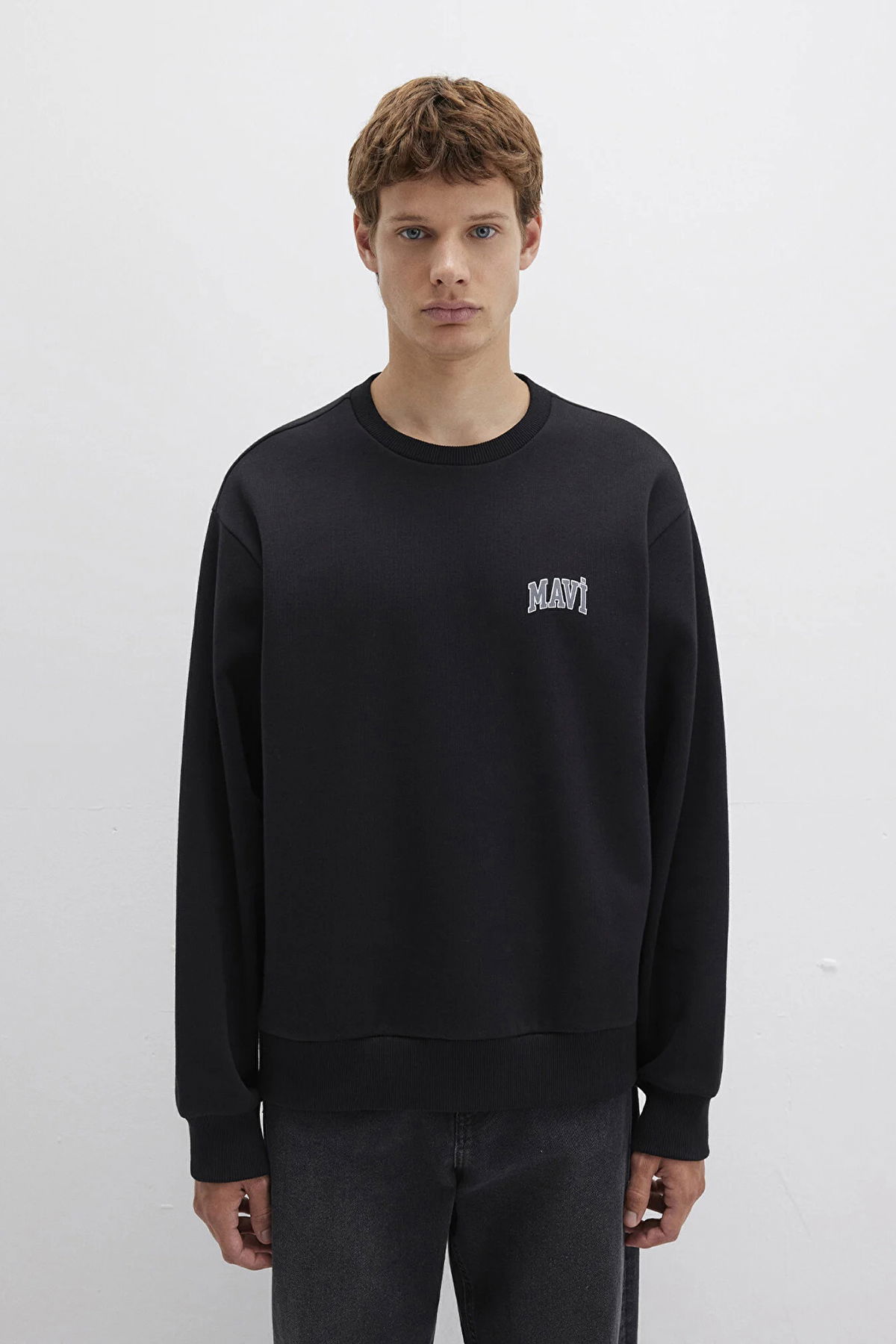 Mavi Erkek Logo Baskılı Sweatshirt M0611716 Siyah - 3