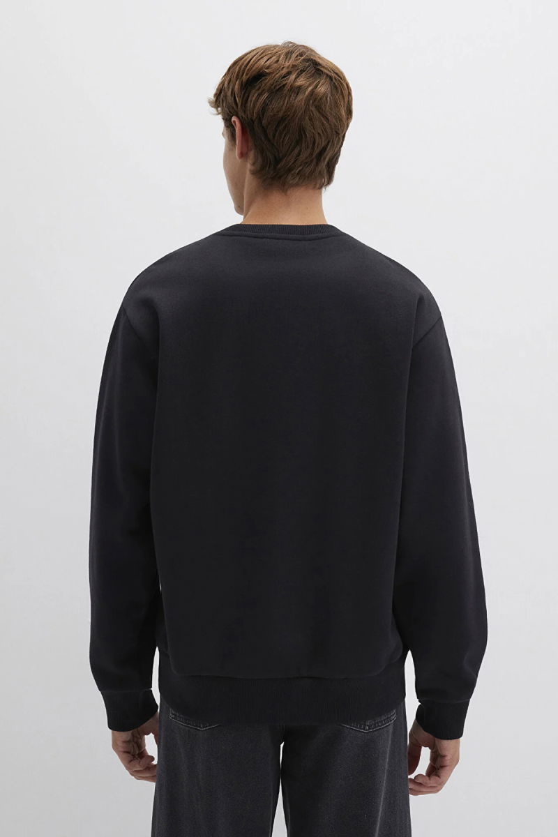 Mavi Erkek Logo Baskılı Sweatshirt M0611716 Siyah - 4