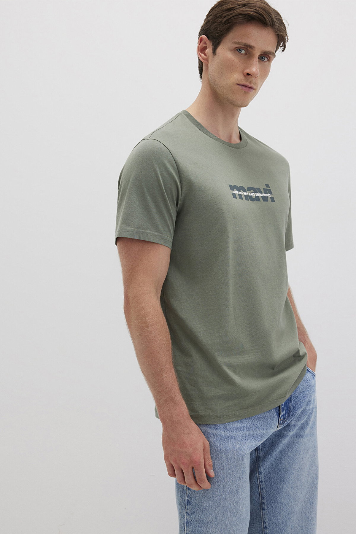 Mavi Erkek Logo Baskılı T-Shirt M0610943 A.Haki - 2