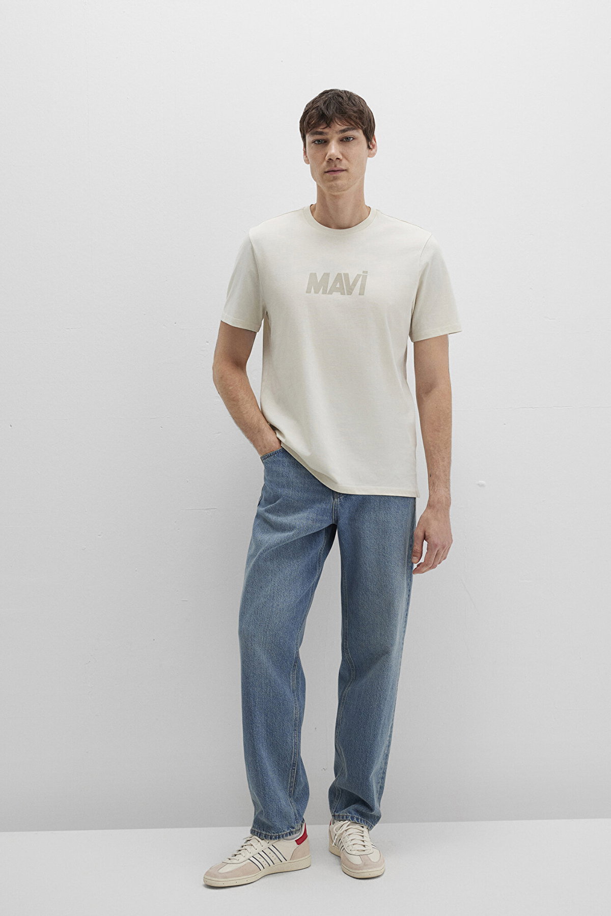 Mavi Erkek Logo Baskılı T-Shirt M0612896 Kum - 2