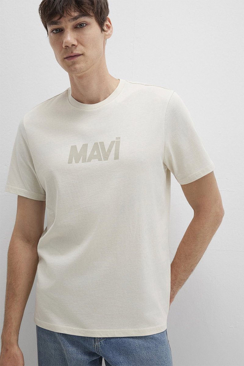 Mavi Erkek Logo Baskılı T-Shirt M0612896 Kum - 3
