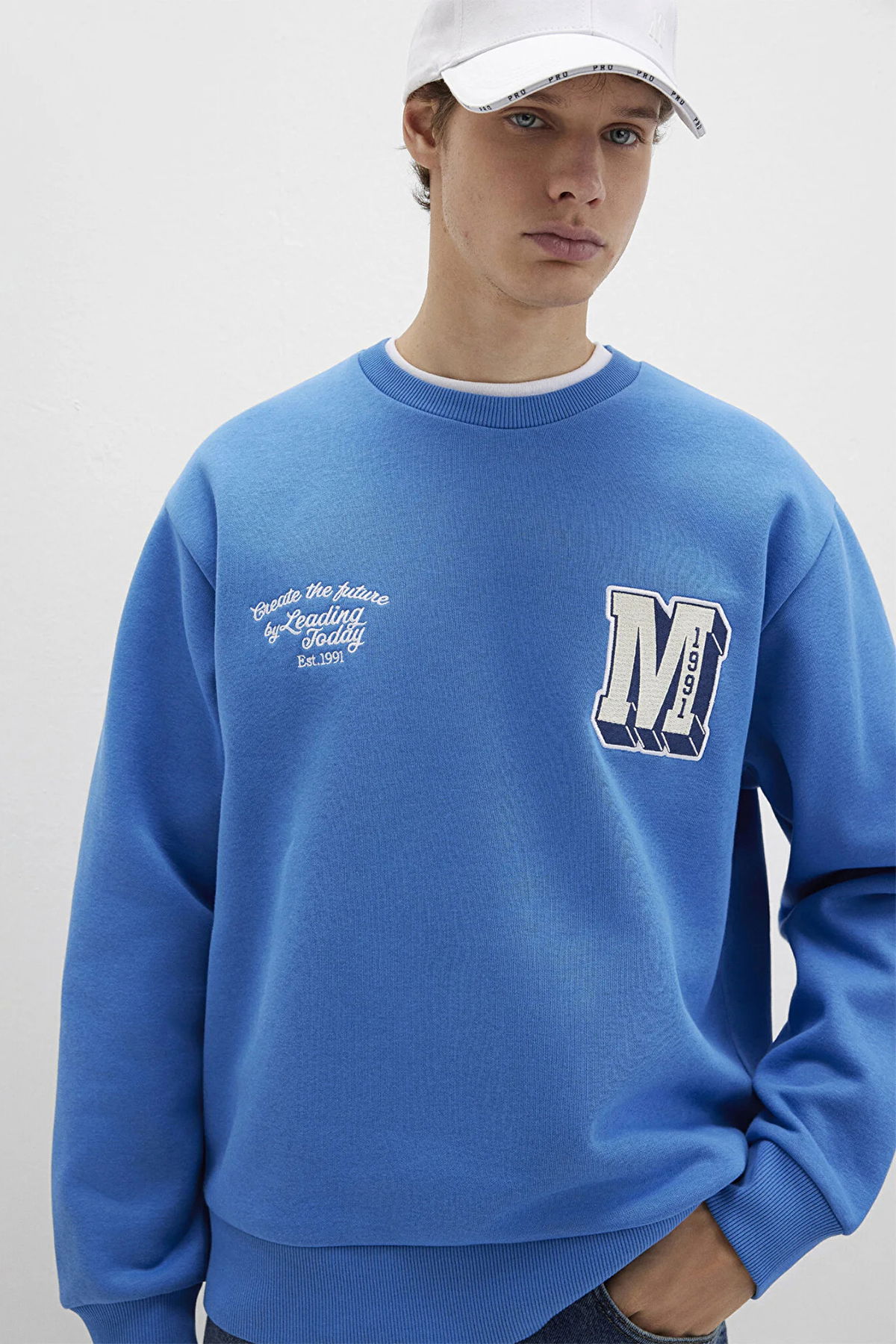 Mavi Erkek Logo Nakış Detaylı Sweatshirt M0S10492 Menekşe - 1